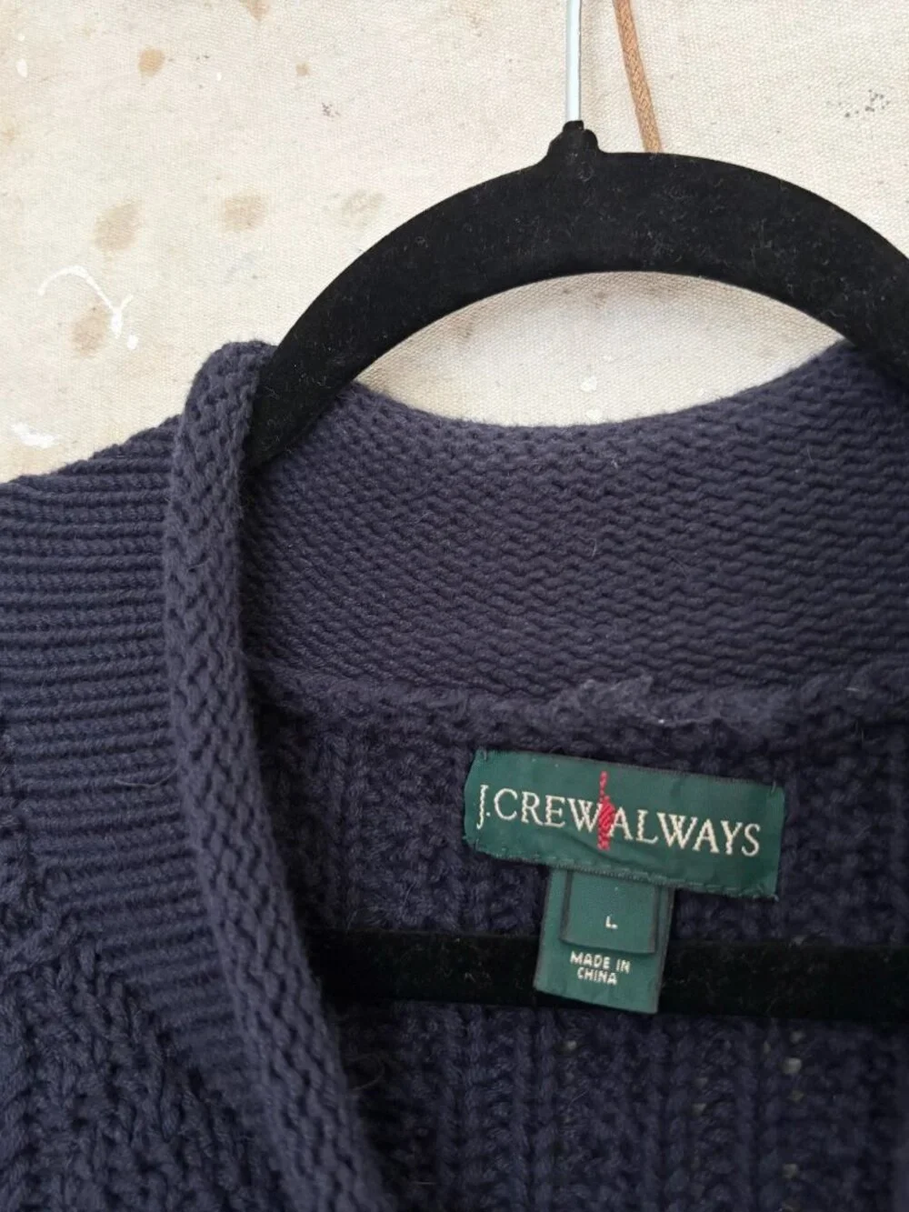 J Crew 1988 Rollneck Sweater in Cable Knit Cotton